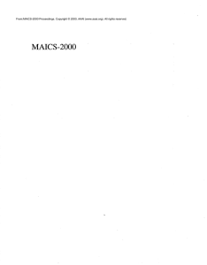 MAICS-2000 From: Proceedings. Copyright © , AAAI (www.aaai.org). All rights reserved.