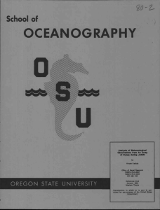 OCEANOGRAPHY School of OREGON STATE UNIVERSITY Analysis of Meteorological