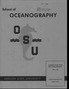 OCEANOGRAPHY School of OREGON STATE UNIVERSITY JUL 2 1 1983
