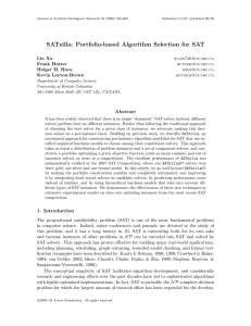 SATzilla: Portfolio-based Algorithm Selection for SAT Abstract Lin Xu Frank Hutter