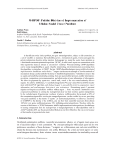 M-DPOP: Faithful Distributed Implementation of Efficient Social Choice Problems Adrian Petcu .