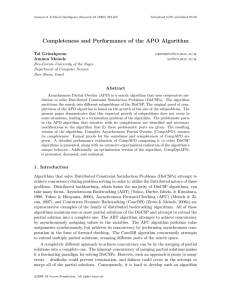 Completeness and Performance of the APO Algorithm Tal Grinshpoun Amnon Meisels