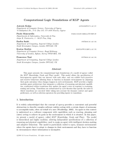 Computational Logic Foundations of KGP Agents Antonis Kakas