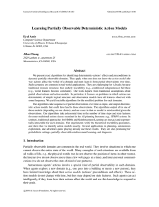 Learning Partially Observable Deterministic Action Models Eyal Amir @ .