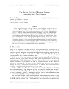 The Latent Relation Mapping Engine: Algorithm and Experiments Abstract Peter D. Turney