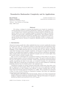Transductive Rademacher Complexity and its Applications Abstract Ran El-Yaniv Dmitry Pechyony