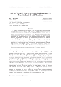 Solving Weighted Constraint Satisfaction Problems with Memetic/Exact Hybrid Algorithms Jos´ e E. Gallardo