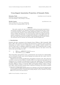 Cross-lingual Annotation Projection of Semantic Roles Sebastian Pad´ o Mirella Lapata