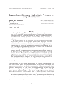 Representing and Reasoning with Qualitative Preferences for Compositional Systems Ganesh Ram Santhanam