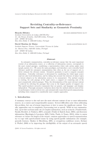 Revisiting Centrality-as-Relevance: Support Sets and Similarity as Geometric Proximity Ricardo Ribeiro