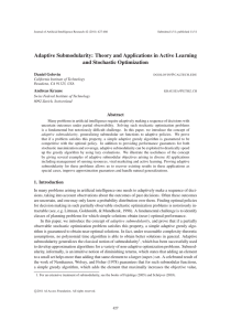 Adaptive Submodularity: Theory and Applications in Active Learning and Stochastic Optimization @