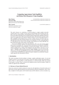 Computing Approximate Nash Equilibria and Robust Best-Responses Using Sampling Marc Ponsen .