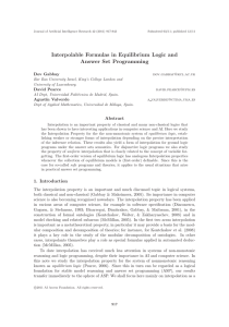 Interpolable Formulas in Equilibrium Logic and Answer Set Programming Dov Gabbay David Pearce