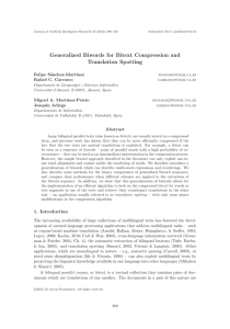 Generalized Biwords for Bitext Compression and Translation Spotting Felipe S´ anchez-Mart´