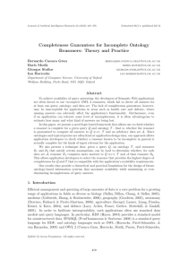 Completeness Guarantees for Incomplete Ontology Reasoners: Theory and Practice Bernardo Cuenca Grau