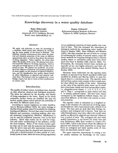 Knowledge  discovery in  a  water  quality database