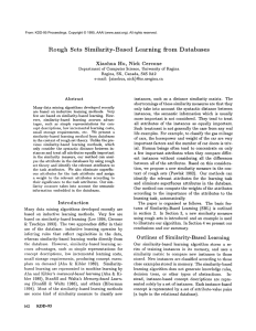 Rough  Sets  Similarity-Based Learning  from  Databases Xiaohua