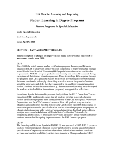 Student Learning in Degree Programs Unit Plan for Assessing and Improving