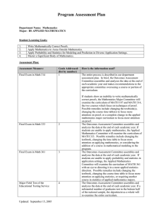 Program Assessment Plan