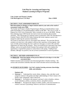 Unit Plan for Assessing and Improving Student Learning in Degree Programs
