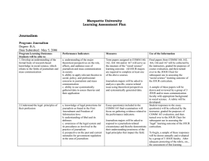 Marquette University Learning Assessment Plan  Journalism