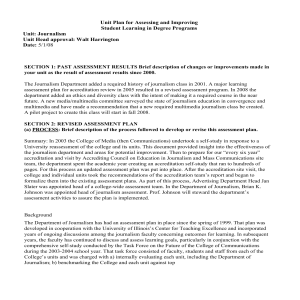 Unit Plan for Assessing and Improving Student Learning in Degree Programs