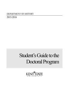 Student’s Guide to the Doctoral Program 2015-2016 DEPARTMENT OF HISTORY