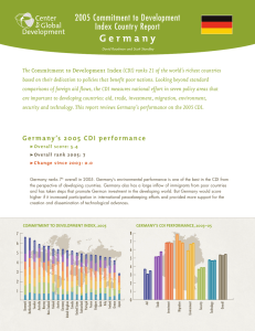 G e r m a n y 2005 Commitment to Development