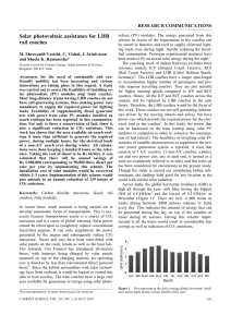 Solar photovoltaic assistance for LHB RESEARCH COMMUNICATIONS