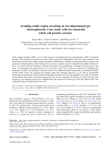 Avoiding acidic region streaking in two-dimensional gel
