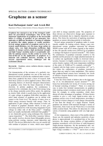 Graphene as a sensor  Kazi Rafsanjani Amin* and Aveek Bid