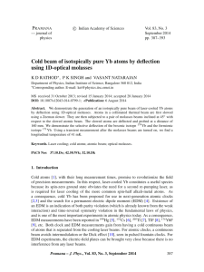 Cold beam of isotopically pure Yb atoms by deflection P