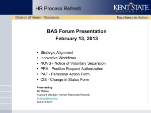 HR Process Refresh BAS Forum Presentation February 13, 2013