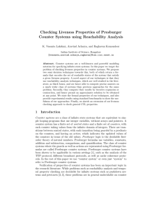 Checking Liveness Properties of Presburger Counter Systems using Reachability Analysis