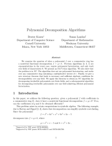 Polynomial Decomposition Algorithms