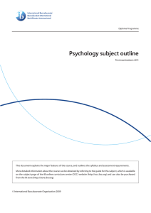 Psychology subject outline