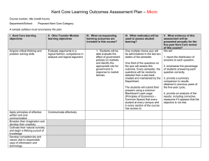 Kent Core Learning Outcomes Assessment Plan –  Micro