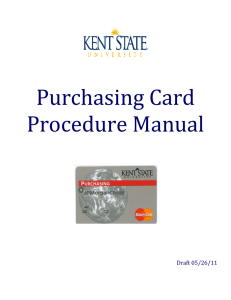 Purchasing Card Procedure Manual Draft 05/26/11