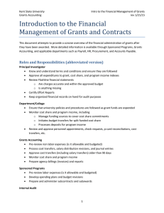 Introduction to the Financial Management of Grants and Contracts