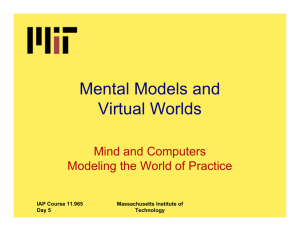 Mental Models and Virtual Worlds Mind and Computers Modeling the World of Practice