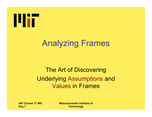 Analyzing Frames The Art of Discovering Underlying and