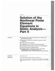 Solution of the Nonlinear Finite Element Equations in