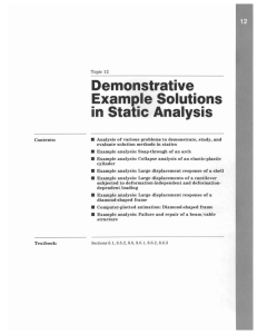 Demonstrative Solutions in Static Analysis Exam~le