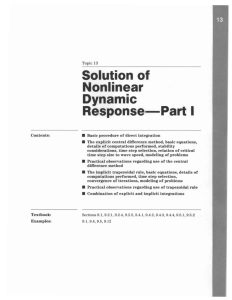 Solution of Nonlinear Dynamic Response-Part I