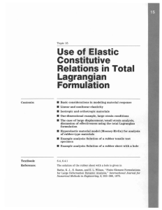 Use of Elastic Constitutive Relations in Total Lagrangian