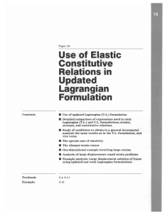 Use of Elastic Constitutive Relations in Updated