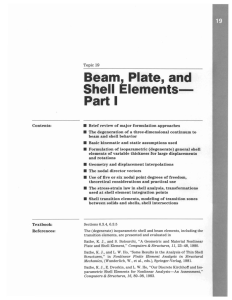 Beam, Plate, and Shell Elements­ Part I •