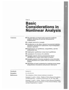 Basic Considerations in Nonlinear Analysis