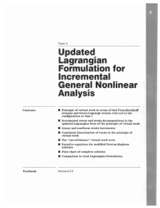 Updated Lagrangian Formulation for Incremental