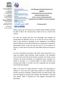 Joint Message of the Director-General of UNESCO and Secretary-General of International Telecommunication Union
